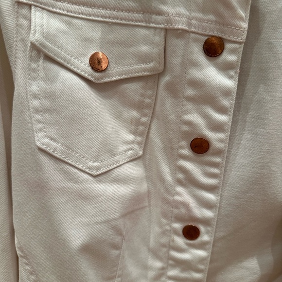 Genetic denim white jacket crop rose gold hardware XS - Picture 3 of 4